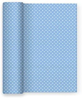 Party paper tablecloth decorated with blue polka Baby - 1.2 x 5 m