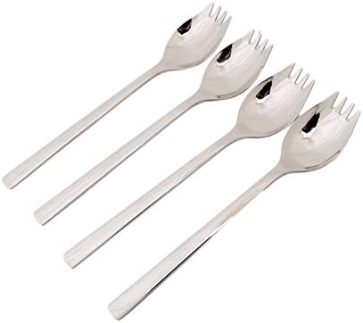 ODN 4 pcs Multi-Function Stainless Steel Sporks for Everyday Household Use 2 in 1 Spoon and Fork