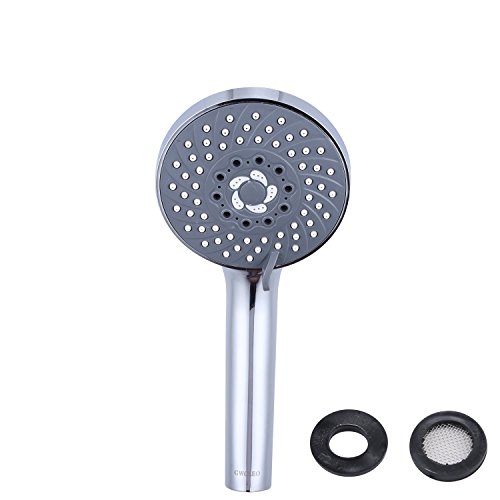 Cabezal de ducha, GWCLEO Natural Cabezal de ducha de pulverización de lujo de 5 posiciones, encaje universal cromado