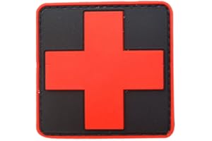HEMORE PVC extérieur Velcro brassard Rouge Croix-brillard Rescue Médical Badge Black Red Cross 1 Pack