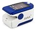 Produktbild AVAX AV-50DL - Fingerpulsoximeter (Finger Pulse Oximeter) - %SpO2 (Sauerstoffsättigung des Blutes) & Herzfrequenzmesser mit LED-Anzeige und Zubehör - BLAU