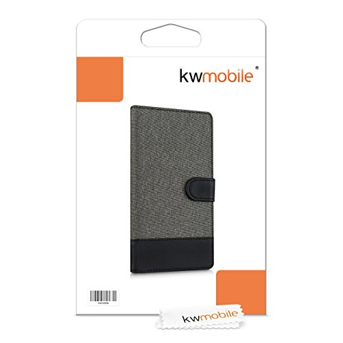 kwmobile Funda para LG Stylus 2 - Carcasa de Tela y Cuero sint tico - con Tapa y Tarjetero Gris Negro reviews kwmobile Funda para LG Stylus 2 - Carcasa de Tela y Cuero sint tico - con Tapa y Tarjetero Gris Negro