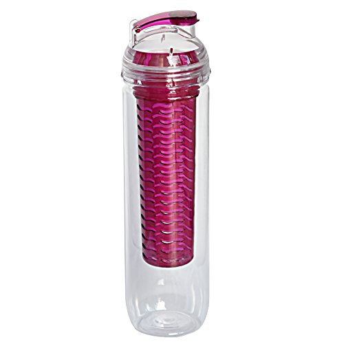 800ml Trinkflasche für Fruchtschorlen in den Farben Pink, Grün oder Transparent. Perfekte Sportflasche aus BPA-freiem Tritan. Super-einfacher und auslaufsicherer Trinkverschluss. Leicht zu reinigen. - 8