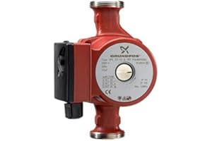 Bomba Grundfos UPS 25-60 N 1x230V 1.1/2" 180mm Circuladora Electrónica de Bajo Consumo Rojo Acero Inoxidable