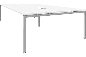 ‎WEBER BÜROLEBEN GMBH Weber Büroleben GmbH NOVA Konferenztisch 320x164cm Weiß mit ELEKTRIFIZIERUNG Besprechungstisch Tisch, Gestellfarbe:Silber