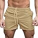 Produktbild Sport Shorts Herren Sommer Strand Sea Surfen Kurze Hose Boxing Badeshorts Bermuda Running Fitness Gym Jogging Lightweight Training Shorts Baumwolle Qmber Fitness Sport und Freizeitshorts(Khaki,L)