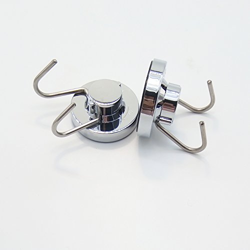 NewCY 2 Stück Saugnapfhaken Wandmontierter Kleiderbügel mit Schwerlast, Wasser- und Rostschutz mit Max. Belastung 6KG für Bad & Küche, Doppelhaken Edelstahl - 2