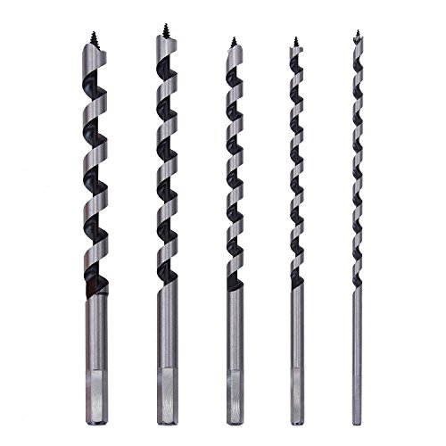 Fortag 5 tlg 230mm Sechskant Schlangenbohrer Satz Holzbohrersatz Holzschlangenbohrer Set Holz Schlangenbohrersatz Holzschlangenbohrer- Set Schneckenbohrer Bohrer Länge Zweig Holzbearbeitungswerkzeug 6-14mm - 5