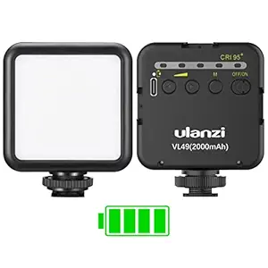 ULANZI VL49 2000mAh LED Video Light w 3 Cold Shoe Mounts Type C Charging Soft Light Panel for DJI OSMO Mobile 3 Pocket Zhiyun Smooth 4 Sony RX100 VIICanon G7X Mark III A6400 6600 GoPro 8 7 6 5 Vlog