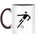Produktbild Fußball Leichtathletik Symbol Design bicolor Tasse mit Burgund Griff & Innen