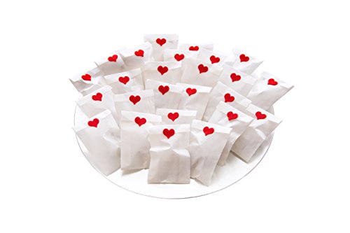 50 kleine Engel einzeln verpackt mit Herz; Schutzengel als Gastgeschenk, Kundengeschenk oder Mitbringsel zur Hochzeit, Kommunion, Taufe, Kommunion oder Geburtstag; liebevolle exklusive Tischdekoration als Schlüsselanhänger. - 2