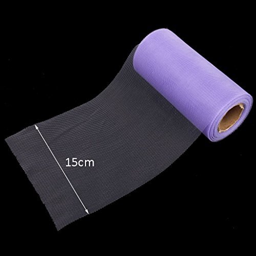 Demarkt Tüllstoff Tülldekostoff für Kleidung Deko Hochzeit Party 22m x 15cm lila - 4