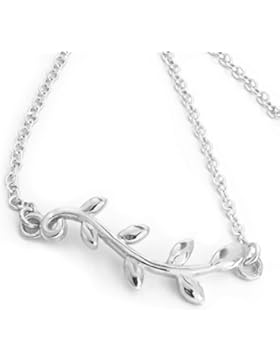 Silber-Armband Silber Oliven-zweig Blatt Ast - Damen Armkette #1329