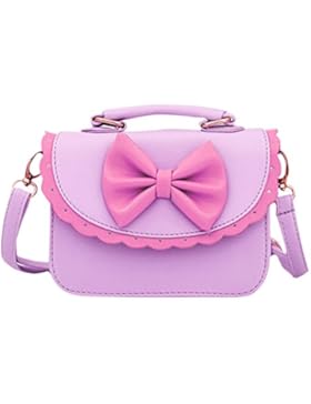 Happy Cherry Kleines Mädchen Tasche Kinder Umhängetasche Mode Frauen Schultertasche PU Leder Handtasche Mit Schleife...