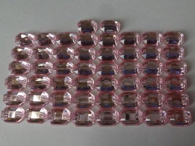 851 Bijou for handicraft (acrylic beads rhinestone) Pink color 0.5 x 0.8 cm 50 pieces