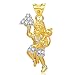 VK Jewels The Jai Hanuman Gold and Rhodium Plated Alloy God Pendant for Men & Women made with Cubic Zirconia - P1398G [VKP1398G] RS.161.00