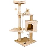 [Gesponsert]Befied Katze Baum Klettern Baum Kratzer Post Spiel Baum Haustier Spielzeug Haustier Zubehör (Beige)