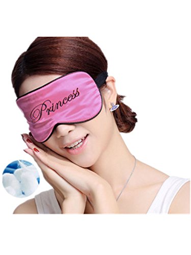 Moolecole Fashion Comfortable Silk Sleeping Eye Mask with Adjustable Head Strap to Fit All Size Soft Eyeshade Sleep Mask for Air Travel Blocks the Light or Peaceful Night Rest - Princess