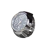 Vovotrade ❤❤2017 Cool Quarz Analog Uhr Kreativ Stahl Elastische Finger Ring Uhr Paar Ringe Uhren(Schwarz)