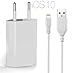 Produktbild OKCS Schnell und Sicher [verbesserter Knickschutz] Ladekabel Datenkabel 0.2 Meter Lig. zu USB Kabel 8 Pin mit Knickschutz + USB Netzteil 1A Stecker Adapter für iPhone mit Lightninganschluss - in weiß