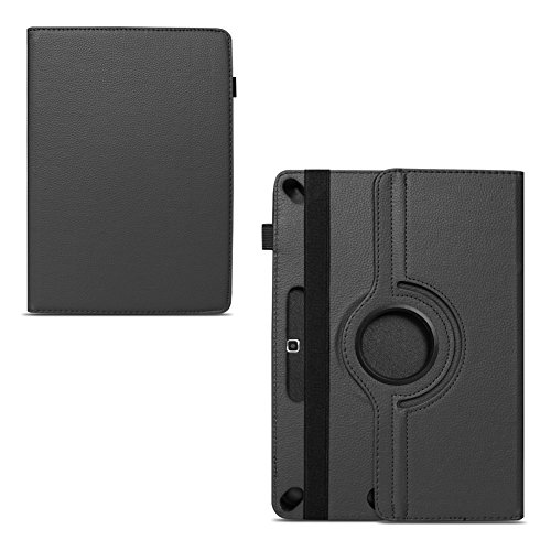 Tablet Schutz Hülle für Samsung Galaxy Tab A6 10.1 2016 aus hochwertigem Kunstleder mit Standfunktion 360° Drehbar kombiniert Schutz und Design Cover Case von NAUCI, Farben:Schwarz - 7