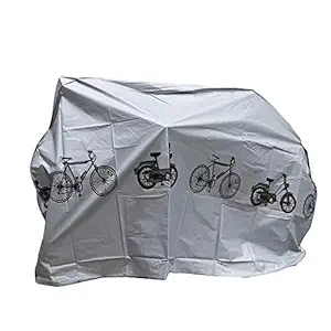PROTOS INDIA.NET  Bike Cycle Cover Polyester Waterproof Cover Rain Water Resistant Dust Proof Cover Bicycle Motorcycle Wearing Outdoor Protect Bike Cover Grey