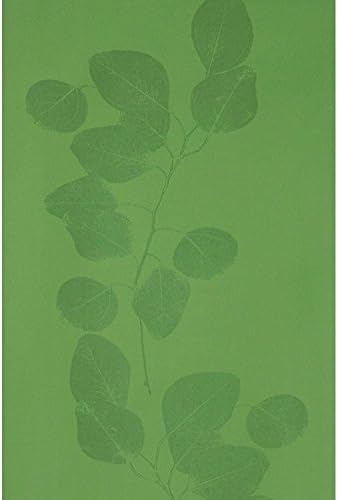 Jocelyn Warner Leaf Hand Screen Printed Leaf Trail Wallpaper Green, Gloss (JWP-206)