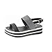 Produktbild MOIKA Damen Sandalen, Mode Frauen Schwamm Kuchen Sandalen mit Casual Schnalle und römischen PumpenEU35,Schwarz