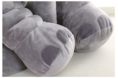 Elephant Soft Animal Plush Toy Baby Pillow, Cuddly Comfortable Boby Pillow Cushion Christmas gifts for your kids. (grey) - 4