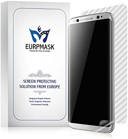 [Full Coverage &amp; Non lifting] Samsung S8 Plus Screen Protector EURPMASK [High Definition]2 Pack Full Coverage TPU Screen Protector [Anti Bubble][Anti Fingerprint][With A Free Full Coverage Carbon Fiber Back Protector]