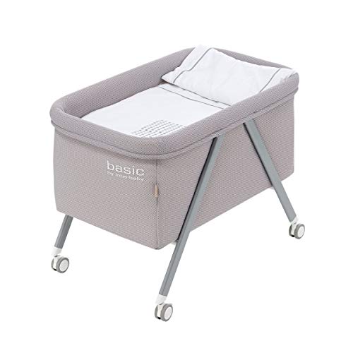 Minicuna aluminio Basic Interbaby Gris incluye Textil exterior + Colchón + Colcha + Almohada