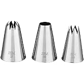 PME NZ1012 Jem Nozzles Set – Large Cupcakes Collection, Pack of 3, Stainless Steel, Silver