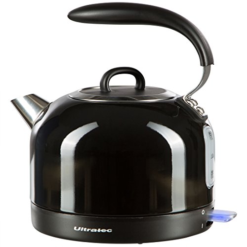 Ultratec Wasserkocher im Retro-Design, kabellos mit Kontrollleuchte, 1,7 l, 2.200 Watt