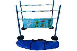 WILCOX EQUIMED Equimed Hobby Horse Jump Set - Modular Kit with 4 Upright Jump Wings, 4 Multicoloured Poles, 8 Push-On Cups and Material Flags with Carry Bag (1 set, 2 jumps)