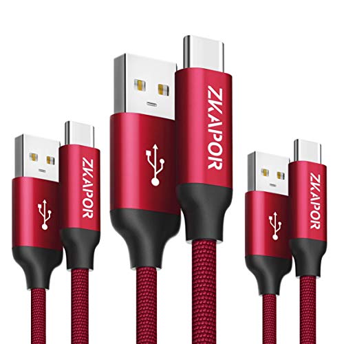 C  ble USB Type C  ZKAPOR  1M 2M 3M  USB C Haute Vitesse Synchro et Charge Cordon de Donn  es Chargeur Nylon USB C C  ble de Chargement pour Samsung S