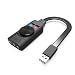 Produktbild GS3 virtuelle 7.1 Kanal-Audio Externe USB-Soundkarte Adapter Laptop-Kopfhörer-Gaming-Soundkarte für Windows für Mac (schwarz)