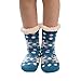 Produktbild ODJOY-FAN Rutschfest Damen Socks, Weihnachten Verdicken Baumwollsocken Niedlich Mittlere Röhre Wollesocken Warm Socken Drucken Weiblich Teppichsocken Casual SAMT Socks (Blau,1 PC)