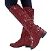 Price comparison product image Women Long Boots,Mosstars Roman Classics Riding Cowboy Thigh High Boot Knee High Buckle Short Plush Zip Thin Heels Gladiator Shoes
