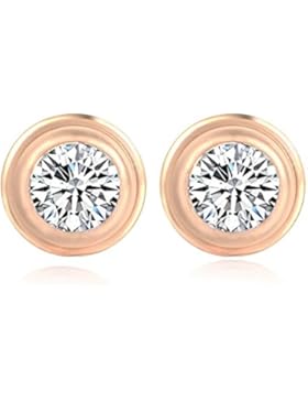 findout. hochwertigen 14K Roségold vergoldet Titan-Diamant-Ohrstecker (f993)