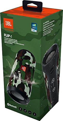 JBL FLIP 4 (Ein voll ausgestatteter, wasserdichter und mobiler Bluetooth-Lautsprecher mit Ã¼berraschend kraftvollem Sound) camo