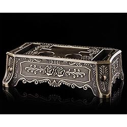 Joeesun Cadre en alliage plaqué argent KTV multi-fonction avec cadre en alliage de motif en plastique blanc, ornements en bronze