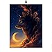 Produktbild XWArtpic Kreative surreale Fantasie Wolf mond hirscheule löwe wandkunst leinwand malerei Nordic Poster und drucke wandbilder für Wohnzimmer dekor g 40 * 50 cm