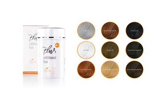 Plus additional hair Haarauffüller für Männer & Frauen – mit Soforteffekt – 25 g – gegen Teilglatze – verschiedene Farben – Haarverdichtung (schwarz) - 2