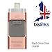 Produktbild BisLinks® 3 in 1 Multi Funktion Mobile USB Für iPhone X 8 7 6 6S 5 Flash Drive Rose Gold 128GB External Storage Connector Memory Stick Compatible mit PC Laptop IOS Android System