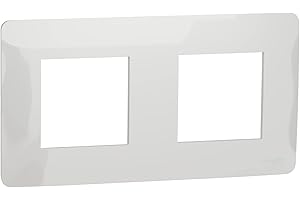 Schneider Electric NU200418 New Unica, Marco de Cubierta para Interruptor 2 x 2 Módulos, 2 Segmentos, Instalación Fácil, Sin Halógenos - Blanco