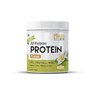 Muscle Optimum Natural All purpose Vanilla Flavor Protien Powder Helps In Muscle Building For Both Men And Women 400 Gm Pack Of 10