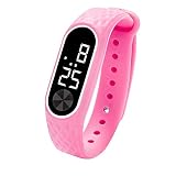 Tonsee LED Digitalanzeige Armbanduhr Fitness Armband Silikon Stoppuhren Sportuhren Schrittzähler Kalorienzähler Sport Smart Uhr Mode Sport Uhr für Damen Herren und Kinder (F)