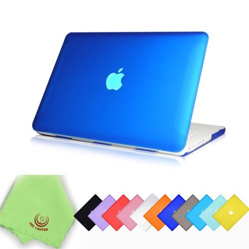 Ueswill Schutzhülle für MacBook, glatte und weiche Hartschale, inklusive Mikrofasertuch königsblau 13" White Unibody MacBook