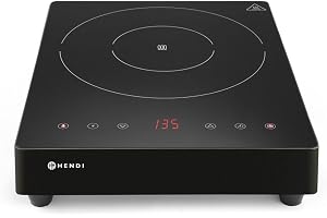 HENDI Induktionskokare, Induktionshäll, Integrerad Digital Display, Touch-Drift, För Pannor Med Botten Med Diameter Ø120, Ø28