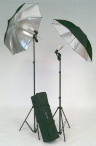 Studioset: 2x Stativ + 2x Synchronblitzlampe + 2x Reflexschirm Studioset: 2x Stativ + 2x Synchronblitzlampe + 2x Reflexschirm Bilder